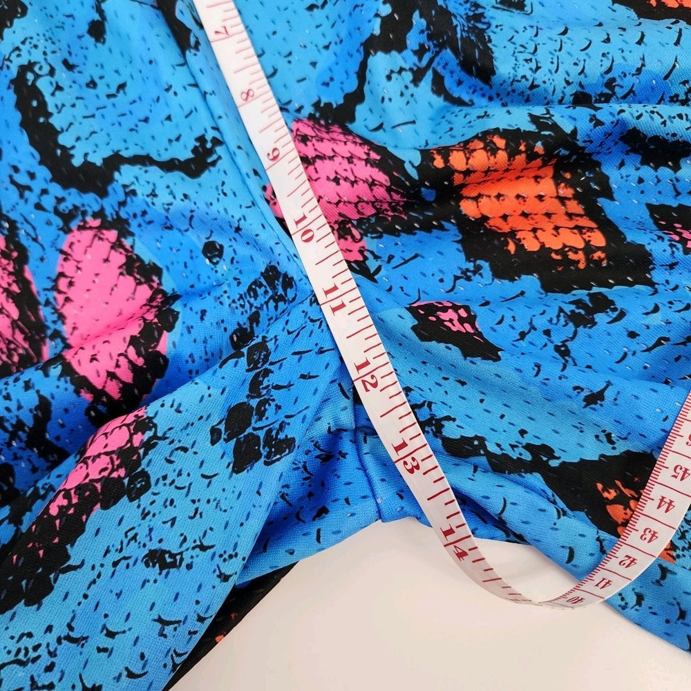 Inaka Power Snake Print Mesh Athletic Shorts Men's S Blue Orange Pink - Picture 7 of 10